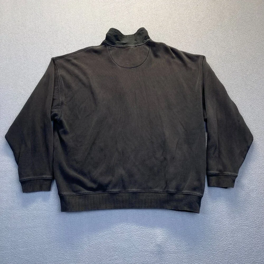 Tommy Bahama Men’s Sweater Black Cotton Long Sleeve Quarter Zip‎ Size XL